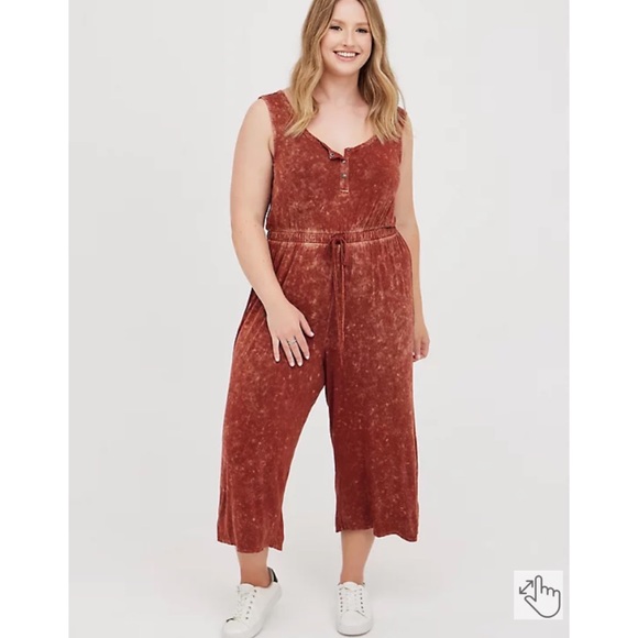 NWT TORRID Jumpsuit - Super Soft Mineral Wash Brown - Picture 2 of 8